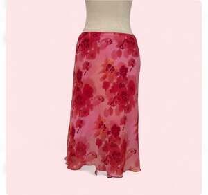 Vintage b. SPORTSWEAR Pink Floral Mesh Midi Skirt Y2K Fairycore